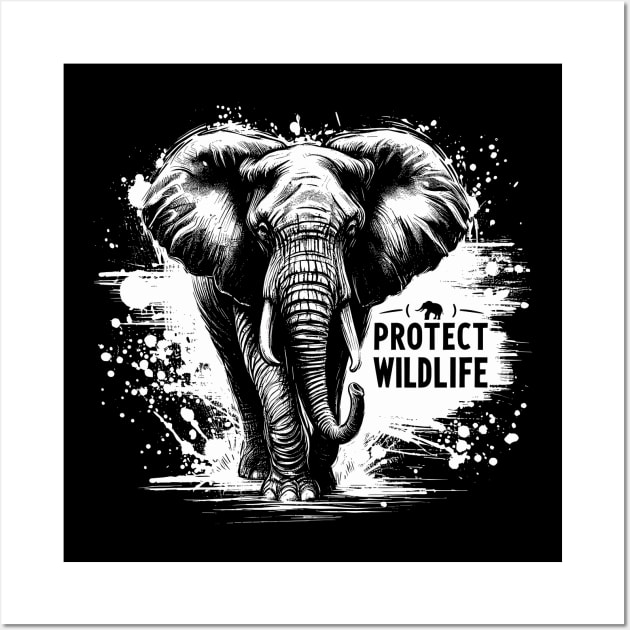 Protect Wildlife - Elephant Wall Art by PrintSoulDesigns